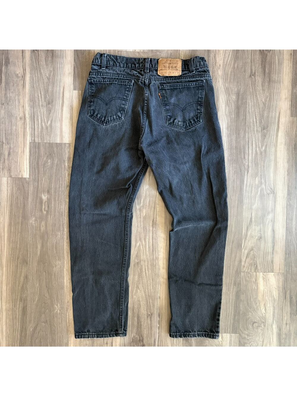 Vintage Levis 505 Jeans Men's Size 32x30 Black Regular Straight Leg USA 90s Fade